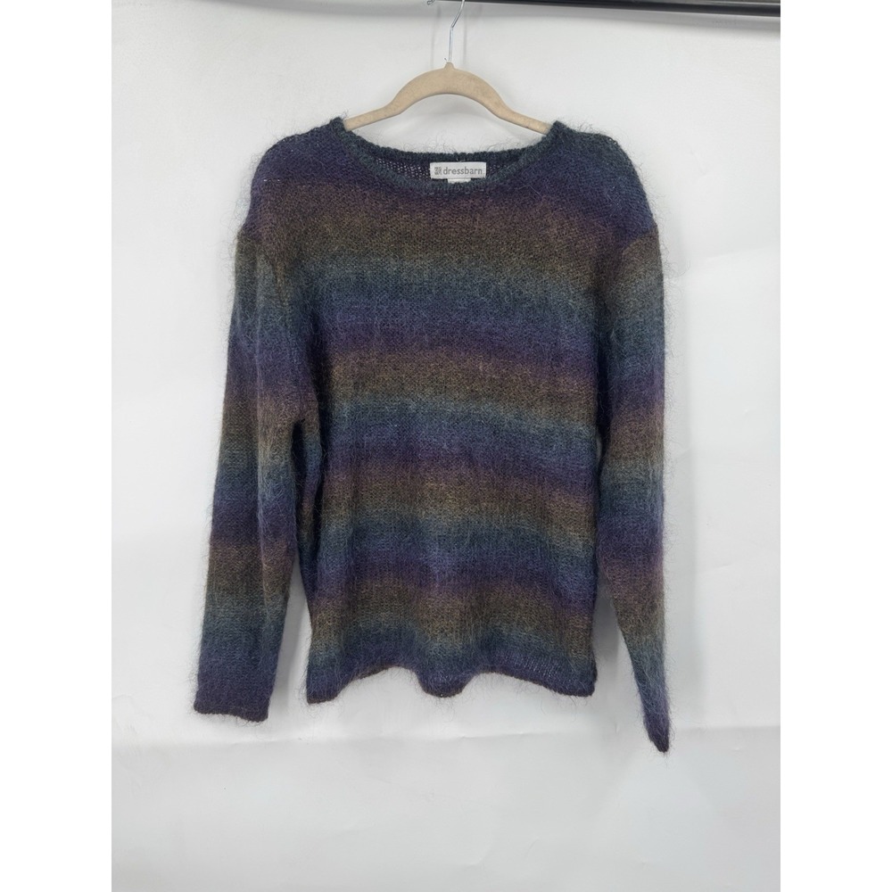Vintage Dressbarn Mohair Blend Sweater Women L Purple Cabincore Western Indie
